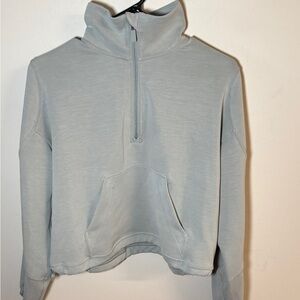 sage green lululemon brushed softstreme half zip
